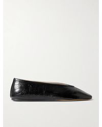 Le Monde Beryl - Luna Crinkled-Leather Ballet Flats - Lyst