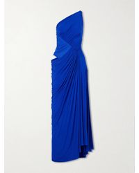 Alex Perry - One-Shoulder Gathered Mesh And Jersey Gown - Lyst