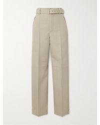 Bottega Veneta - Belted Paneled Wool-Twill Tapered Pants - Lyst