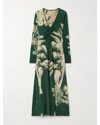 Johanna Ortiz - Alma Bordara Gathered Printed Jersey Maxi Dress - Lyst