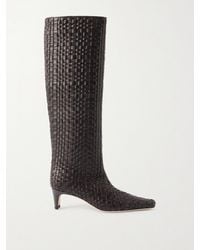 STAUD - Wally Woven Leather Knee Boots - Lyst