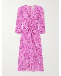 Isabel Marant - Albini Printed Asymmetric Stretch-Silk Dress - Lyst