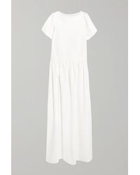 Halfpenny London Stella Drop-waist Crepe De Chine Gown - White