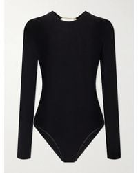 Saint Laurent - Open-Back Jersey Bodysuit - Lyst