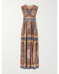 Zimmermann - Mahon Gathered Printed Silk Maxi Dress - Lyst