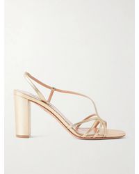 Aquazzura - Talk To Me 85 Metallic Leather Sandals - Lyst
