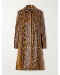Proenza Schouler - Leticia Snake-Effect Leather Coat - Lyst