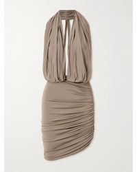 Magda Butrym - Midikleid Aus Glänzendem Jersey Mit Raffungen - Lyst