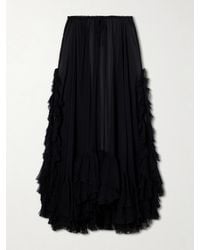Chloé - Ruffled Silk-Crepon Maxi Skirt - Lyst