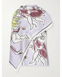 Tory Burch - Cape-Effect Printed Silk-Twill Top - Lyst
