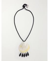 Julietta - Iris Rhodium-Plated, Shell, Resin And Cord Necklace - Lyst