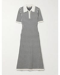 Sea - Saige Ruffled Checked Jacquard-Knit Midi Dress - Lyst