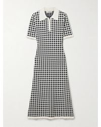 Sea - Saige Ruffled Checked Jacquard-Knit Midi Dress - Lyst