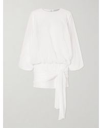 Christopher Esber - Porto Tie-Detailed Gathered Cotton-Voile Mini Dress - Lyst