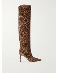 Gianvito Rossi - Hansen Cuissard 85 Leopard-Print Suede Over-The-Knee Boots - Lyst