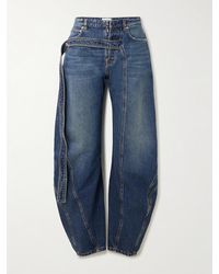 Jean Paul Gaultier - Strap-Detailed Paneled High-Rise Wide-Leg Jeans - Lyst