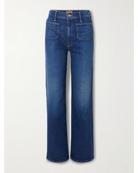 Mother - Patch Pocket Rambler Zip Hoch Sitzende Jeans Mit Geradem Bein - Lyst