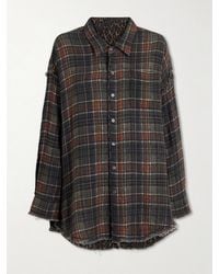 R13 - Checked Cotton Reversible Shirt - Lyst
