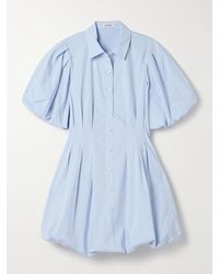 Jonathan Simkhai - Cleo Pleated Cotton-Blend Mini Shirt Dress - Lyst