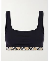 Burberry - Samphire Checked Bikini Top - Lyst