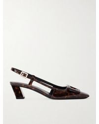 Roger Vivier - Belle Vivier 45 Animal-Print Patent-Leather Slingback Pumps - Lyst