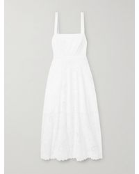 Saloni - Aubrey C Broderie Anglaise Cotton Midi Dress - Lyst