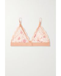 Love Stories - Net Sustain Filippa Lace-Trimmed Floral-Print Recycled Crepe Soft-Cup Triangle Bra - Lyst