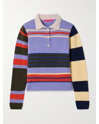 The Elder Statesman - Chaos Striped Cashmere Polo Sweater - Lyst