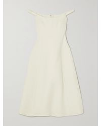 KHAITE - Uma Off-The-Shoulder Melton Wool-Blend Midi Dress - Lyst