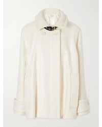 Lanvin - Belted Leather-Trimmed Wool Trench Coat - Lyst