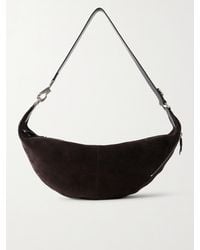 Lemaire - Quiver Clip Mini Leather-Trimmed Suede Shoulder Bag - Lyst