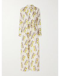 Ulla Johnson - Bricolage Jumpsuit Aus Seiden-Twill Mit Blumenprint Und Bindegürtel - Lyst