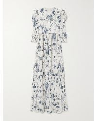 Erdem - Floral-Print Pleated Maxi Dress - Lyst