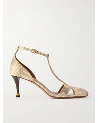 Chloé - Cleia 70 Snake-Effect Leather Pumps - Lyst