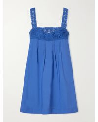 Posse - Veda Broderie Anglaise Organic Cotton Poplin Mini Dress - Lyst