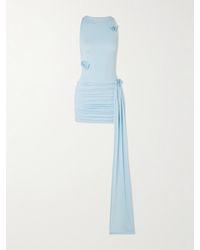 Maygel Coronel - Azahar Draped Appliquéd Stretch-Jersey Mini Dress - Lyst