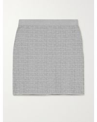 Givenchy - Logo-Jacquard Metallic Knitted Mini Skirt - Lyst