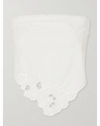 SIR. - Klara Cropped Broderie-Anglaise-Trimmed Cotton-Poplin Top - Lyst