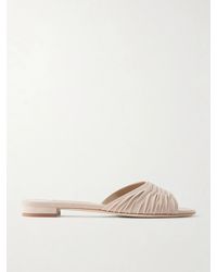 Manolo Blahnik - Pirua 10 Pleated Suede Sandals - Lyst