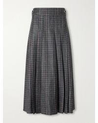 Gabriela Hearst - Wesley Pleated Houndstooth Wool And Cashmere-Blend Twill Midi Skirt - Lyst