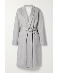 Helmut Lang Belted Wool And Cashmere-blend Coat - Gray