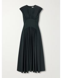 Proenza Schouler - Nyssa Gathered Stretch Cotton-Blend Midi Dress - Lyst