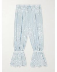 Miguelina - Nell Embroidered Silk-Blend Balloon Pants - Lyst