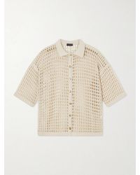 Haight - Sheila Open-Knit Cotton-Blend Blouse - Lyst