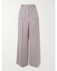 Victoria Beckham - Alina Textured-Wool Wide-Leg Pants - Lyst