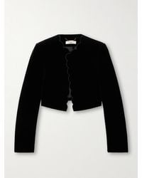 Chloé - Veste Raccourcie En Velours De Soie À Festons - Lyst