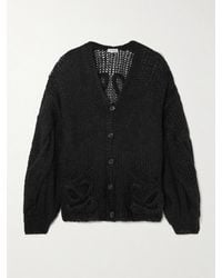 Loewe - Anagram Cardigan Aus Lochstrick Aus Einer Mohairmischung Mit Stickerei - Lyst