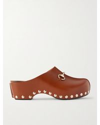Gucci - Embellished Studded Leather Clogs - Lyst
