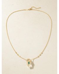 Jacquie Aiche - Kette Aus 14 Karat Mit Diamanten, Bergkristall Und Opal - Lyst