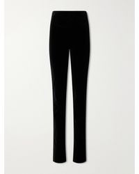 KHAITE - Ryden Wool-Blend Velvet Straight-Leg Pants - Lyst
